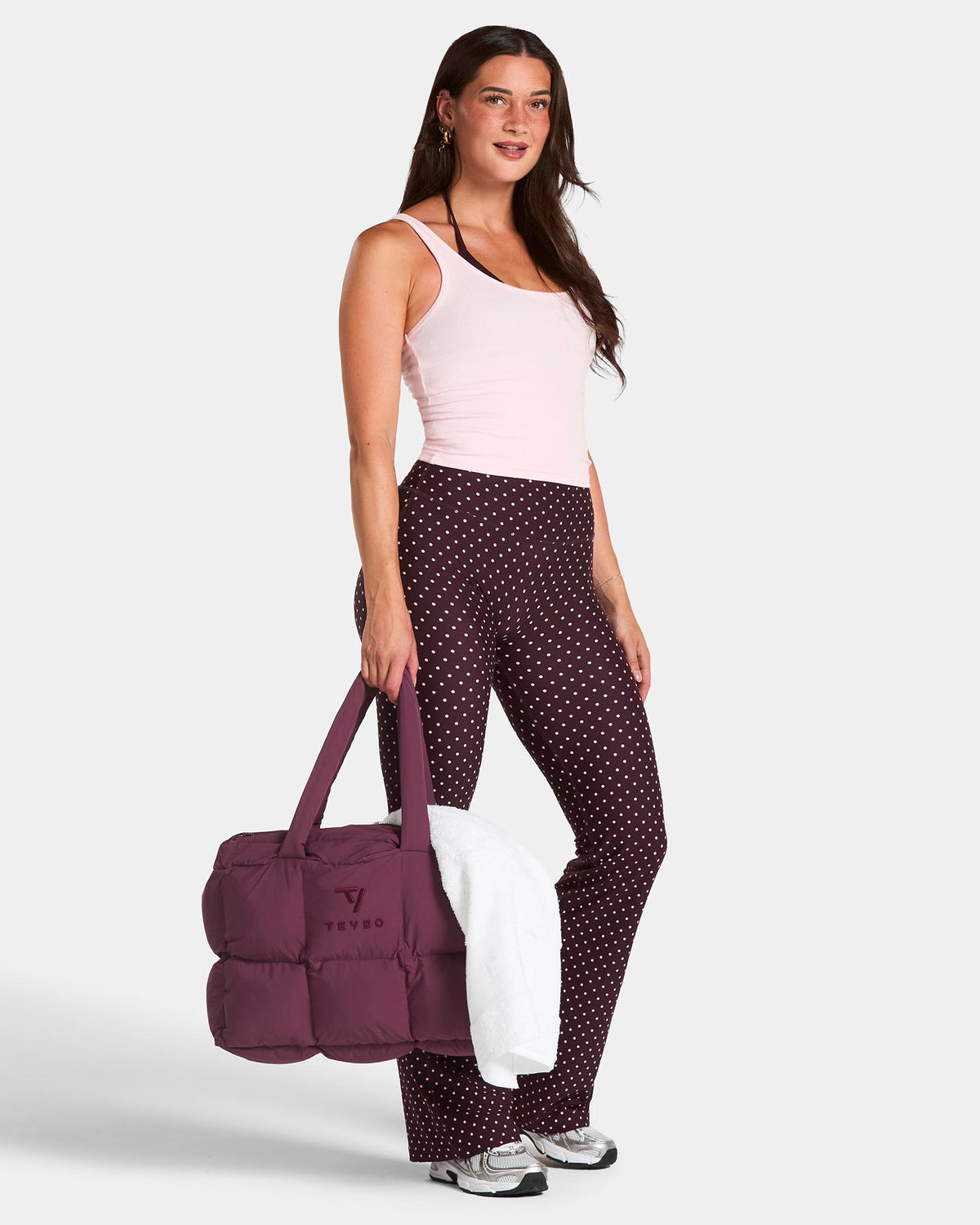 Leggings Allrounder Flared Regular "Pois fondo Merlot"
