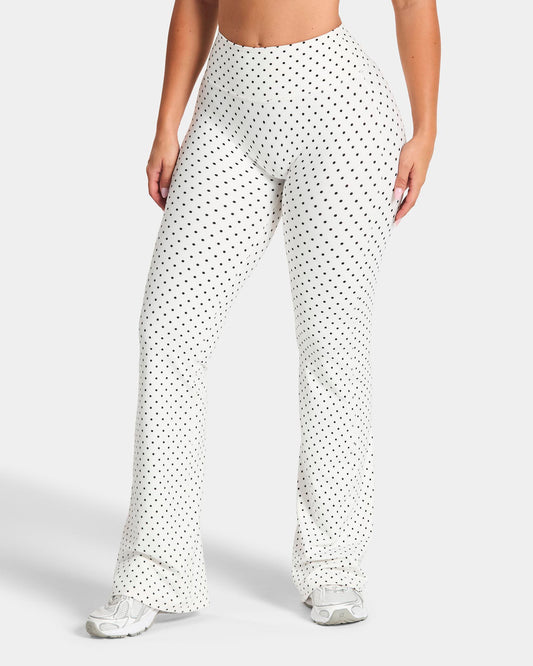 Allrounder Flared Leggings – Tall ‘White Polka Dot’
