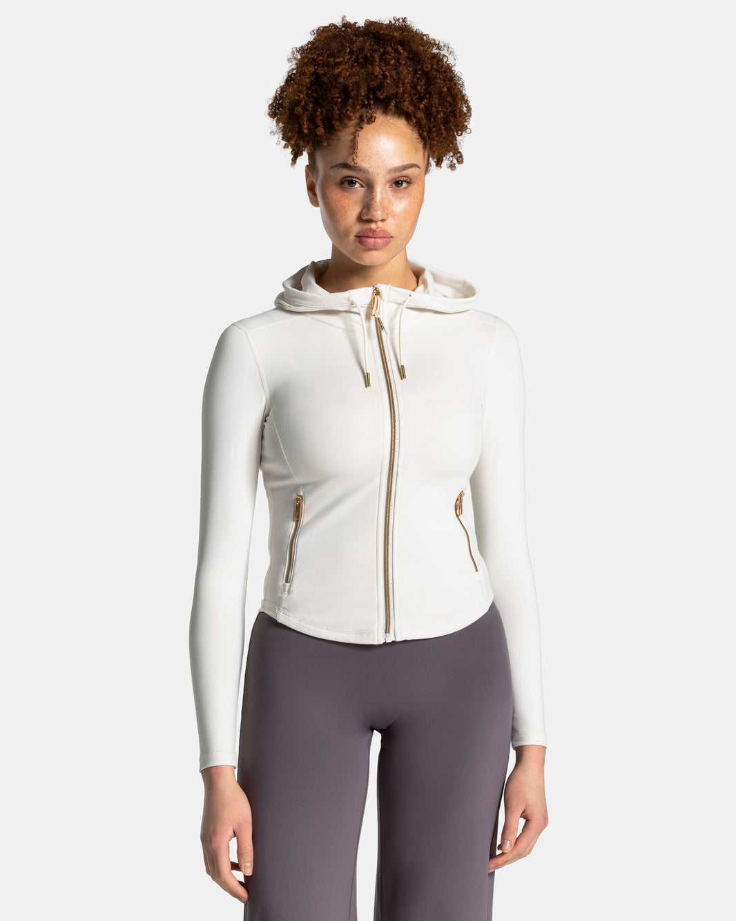 Chaqueta con capucha Allrounder Shaping Hooded Zip «blanco roto - dorado»