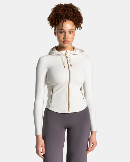 Giacca con cappuccio e zip Shaping Allrounder “Off White - Gold"