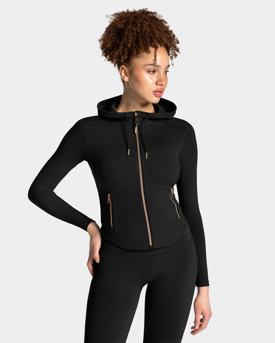 Chaqueta con capucha Allrounder Shaping Hooded Zip «negro - dorado»