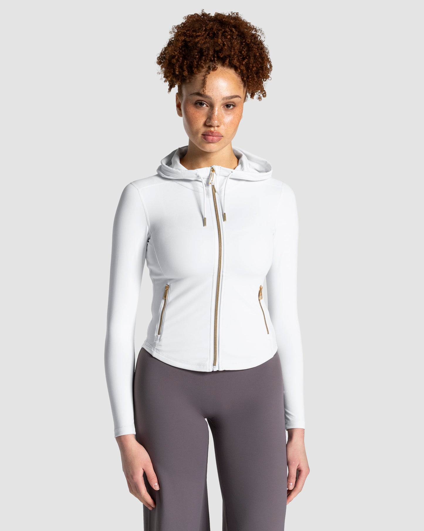 Giacca con cappuccio e zip Shaping Allrounder “Bianco - Gold"
