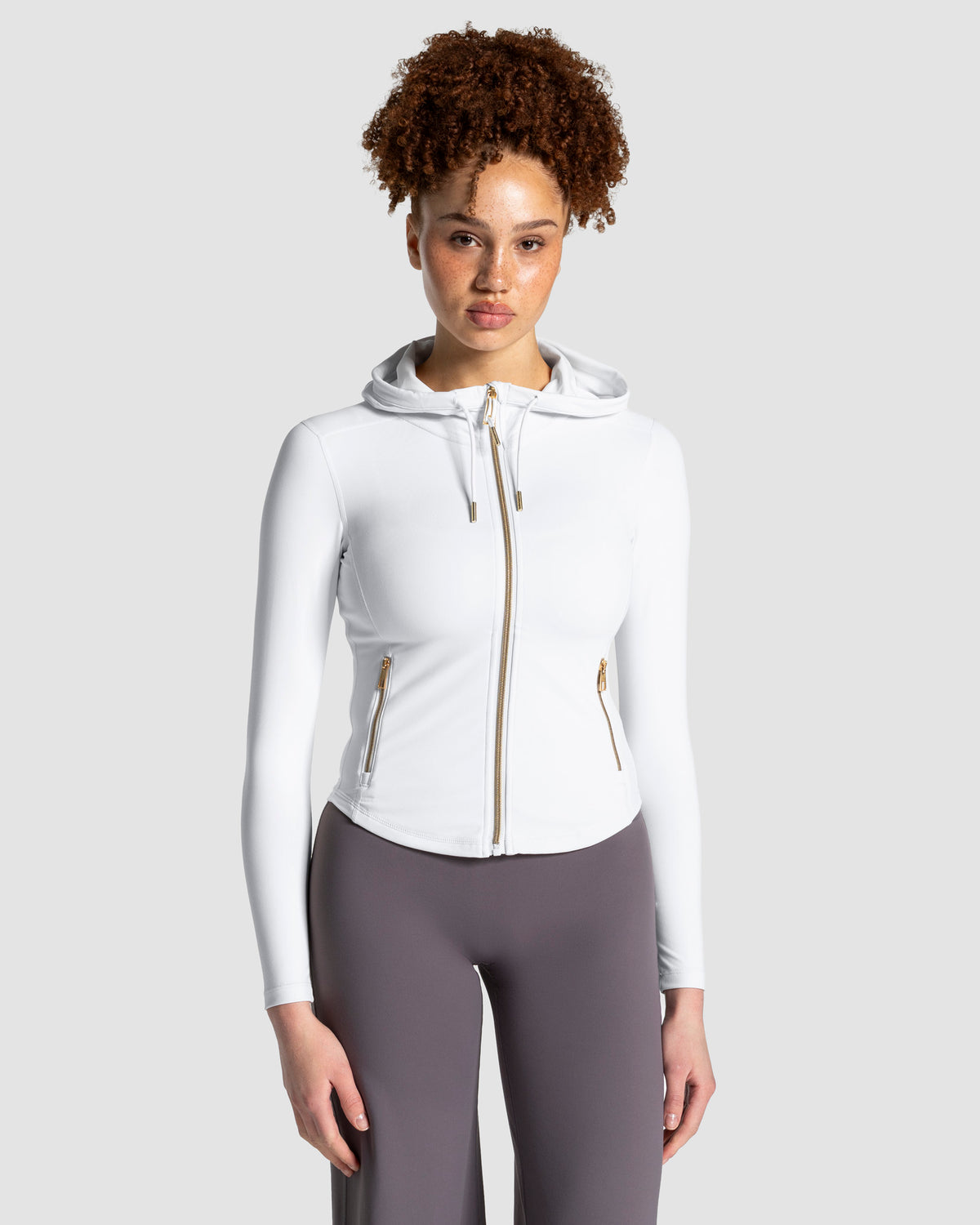 Allrounder Shaping Hooded Zip Jacket ‘White - Gold’