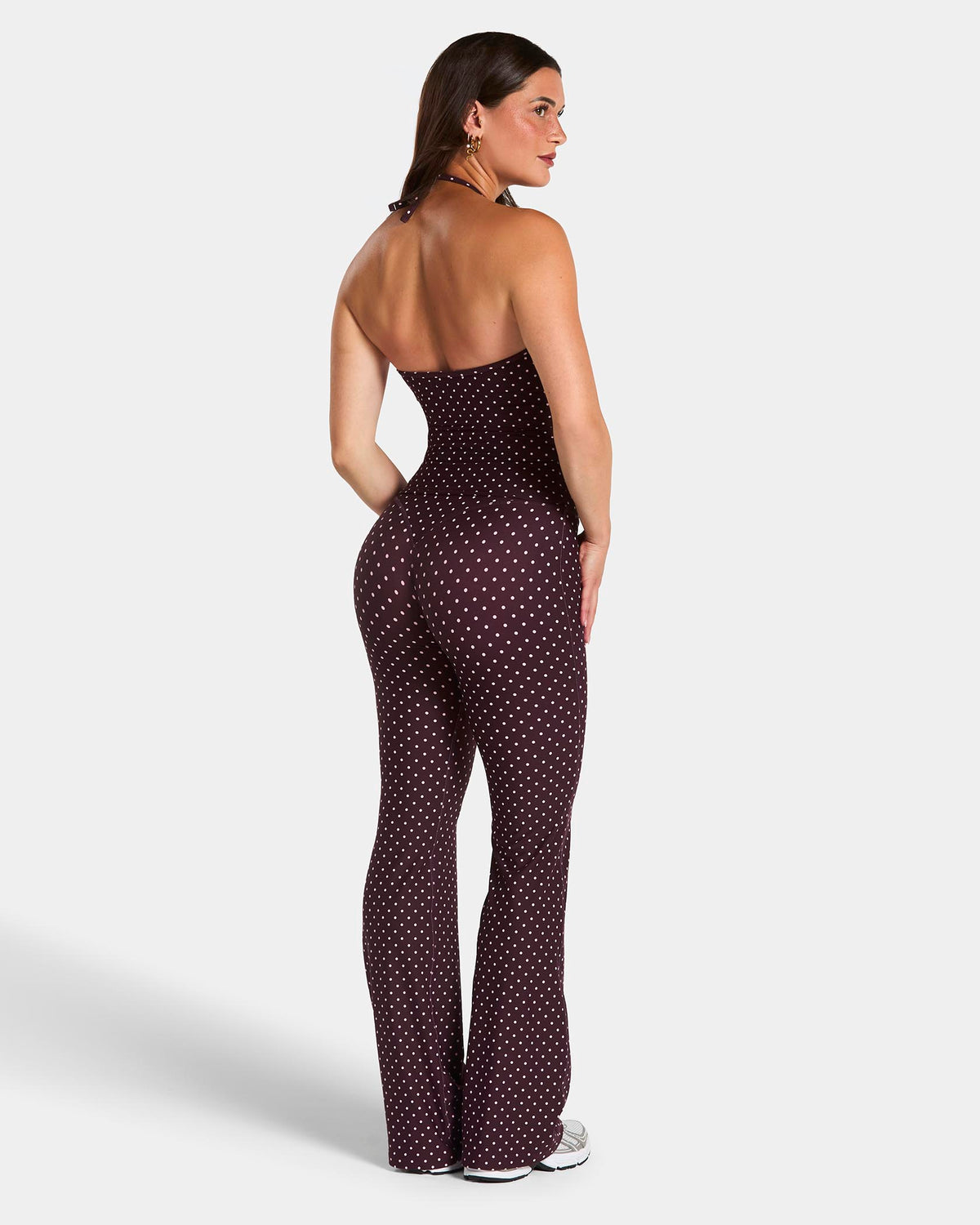 Top Cami Neckholder Allrounder "Pois fondo Merlot"