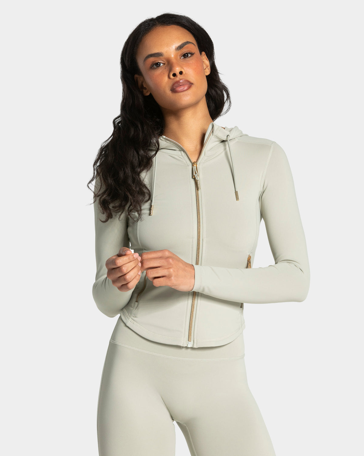 Allrounder Shaping Hooded Zip Jacke "Pistachio - Gold"