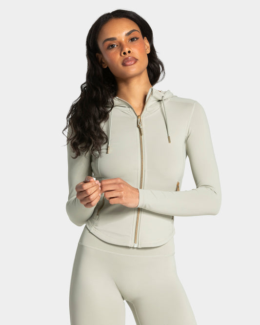 Giacca con cappuccio e zip Shaping Allrounder “Pistacchio - Gold"