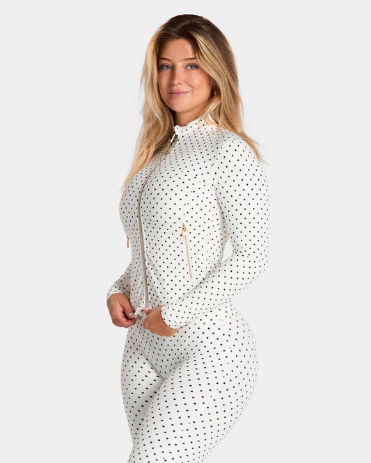 Allrounder Shaping Zip Jacket ‘White Polka Dot’