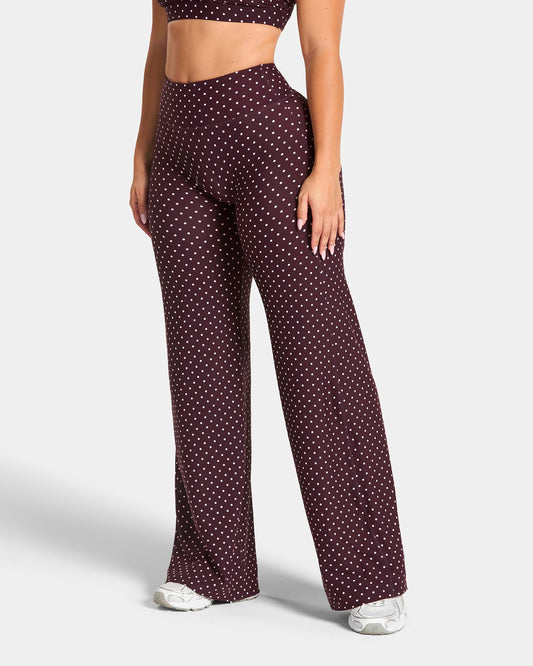 Allrounder Straight Leg Pants – Tall ‘Merlot Polka Dot’