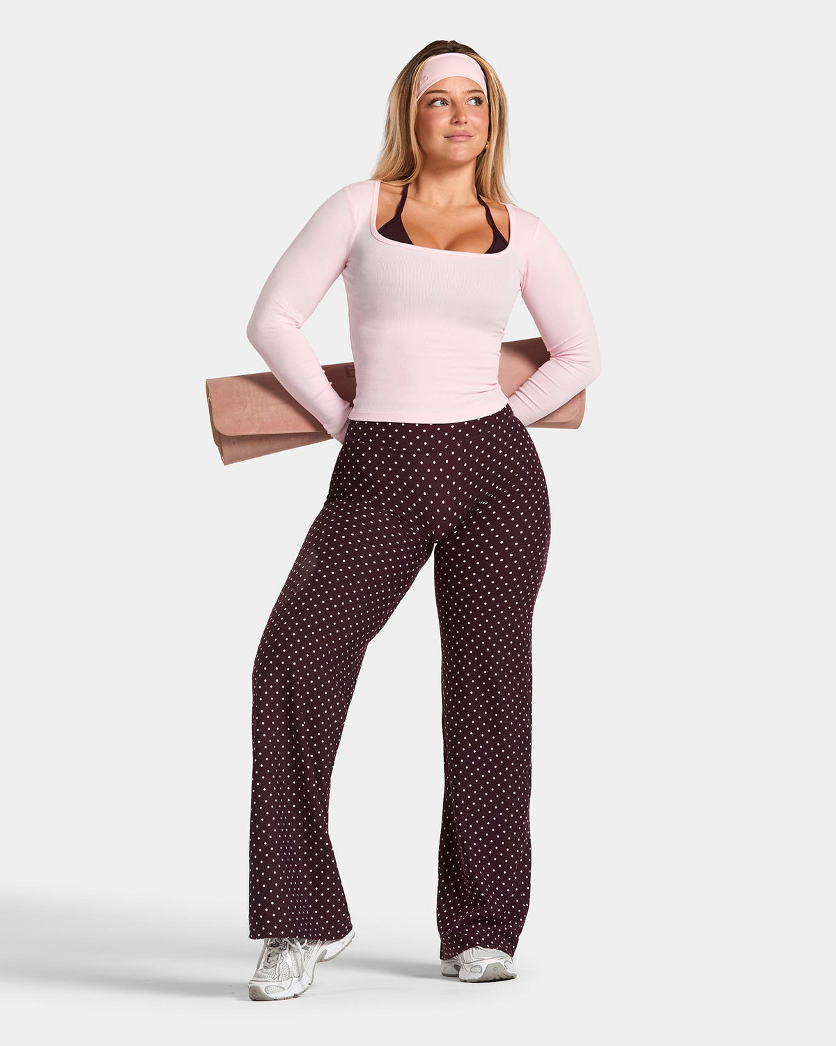 Pantaloni Straight Leg Allrounder Regular "Pois fondo Merlot"