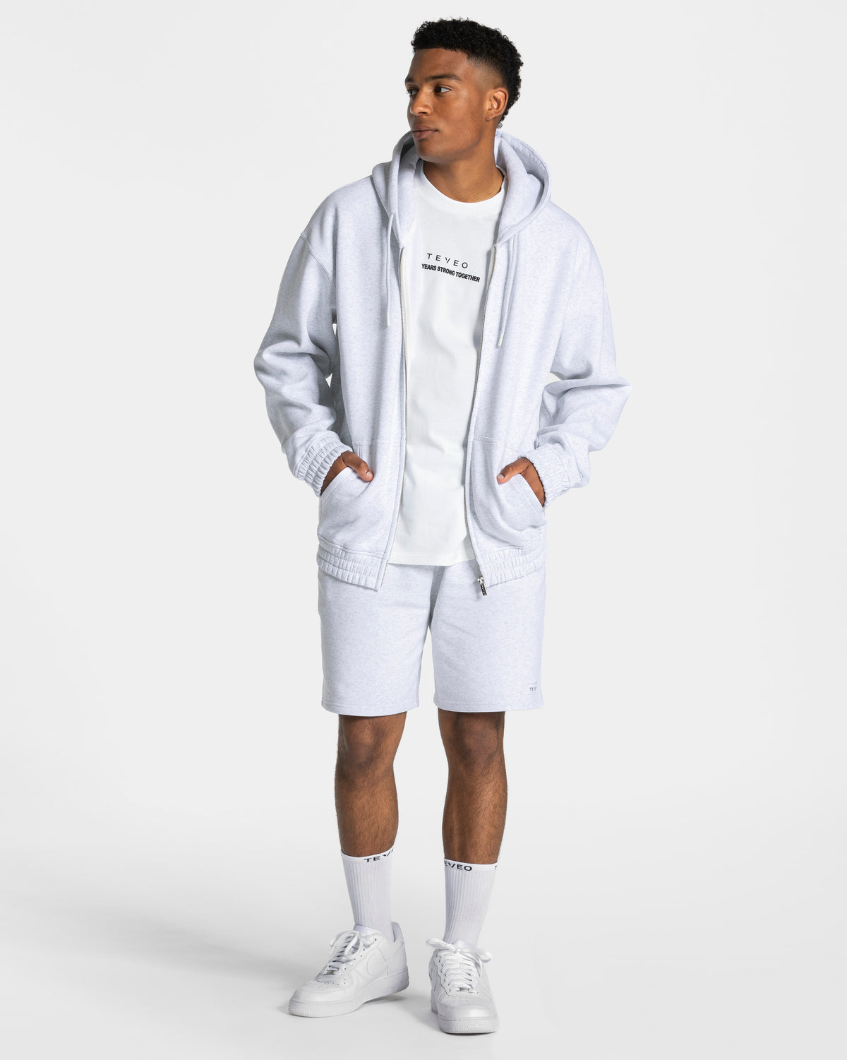 Anniversary Oversized Zip Jacket “Light Grey”