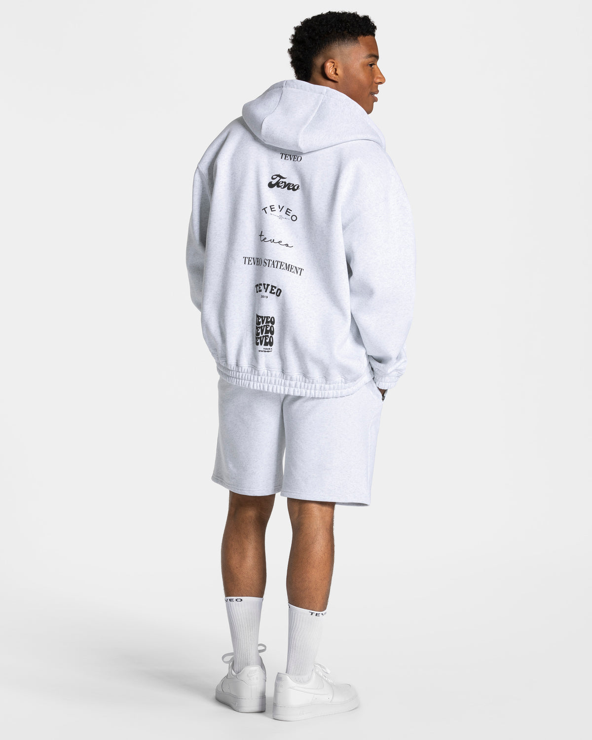 Anniversary Oversized Zip Jacket “Light Grey”