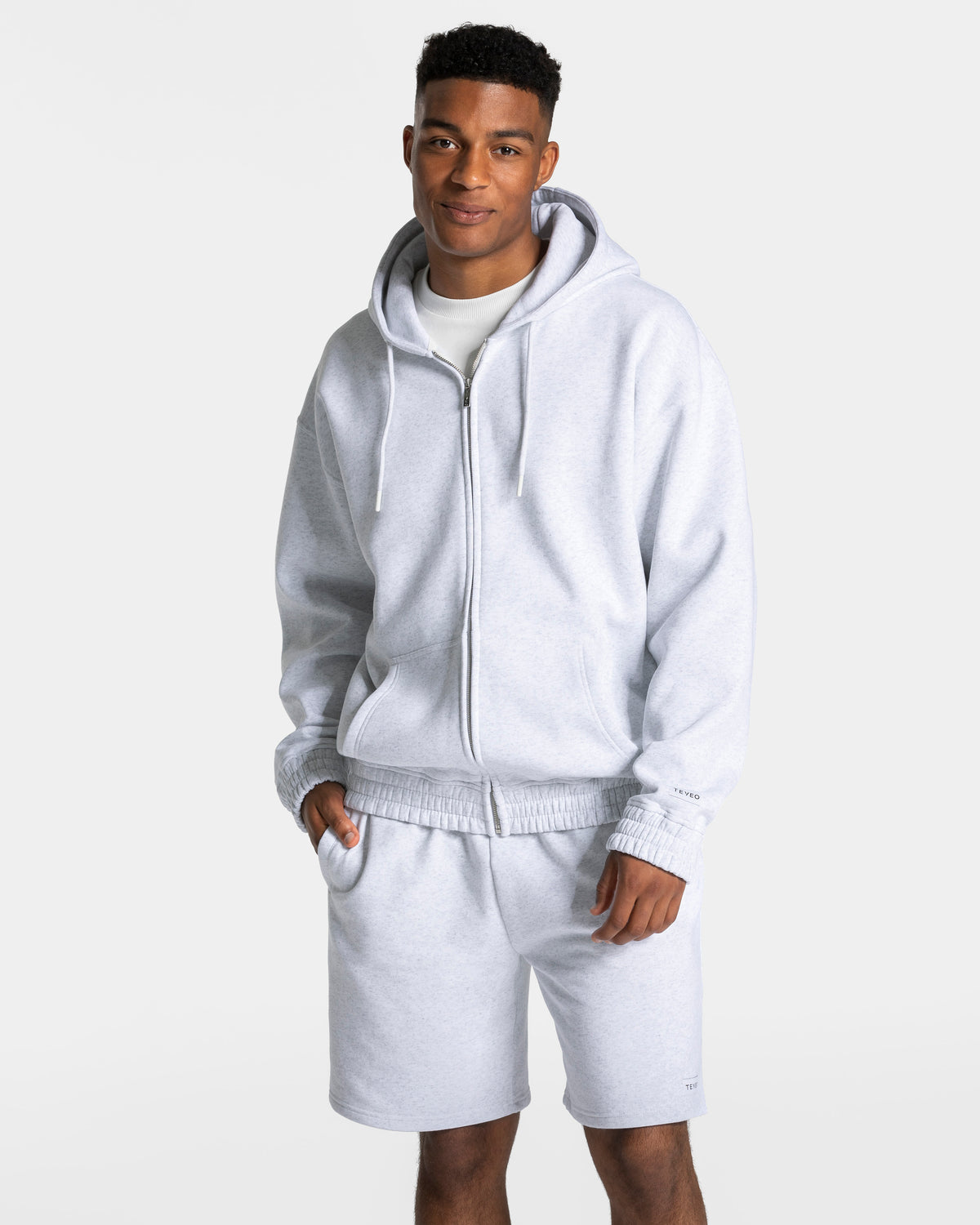 Anniversary Oversized Zip Jacket “Light Grey”