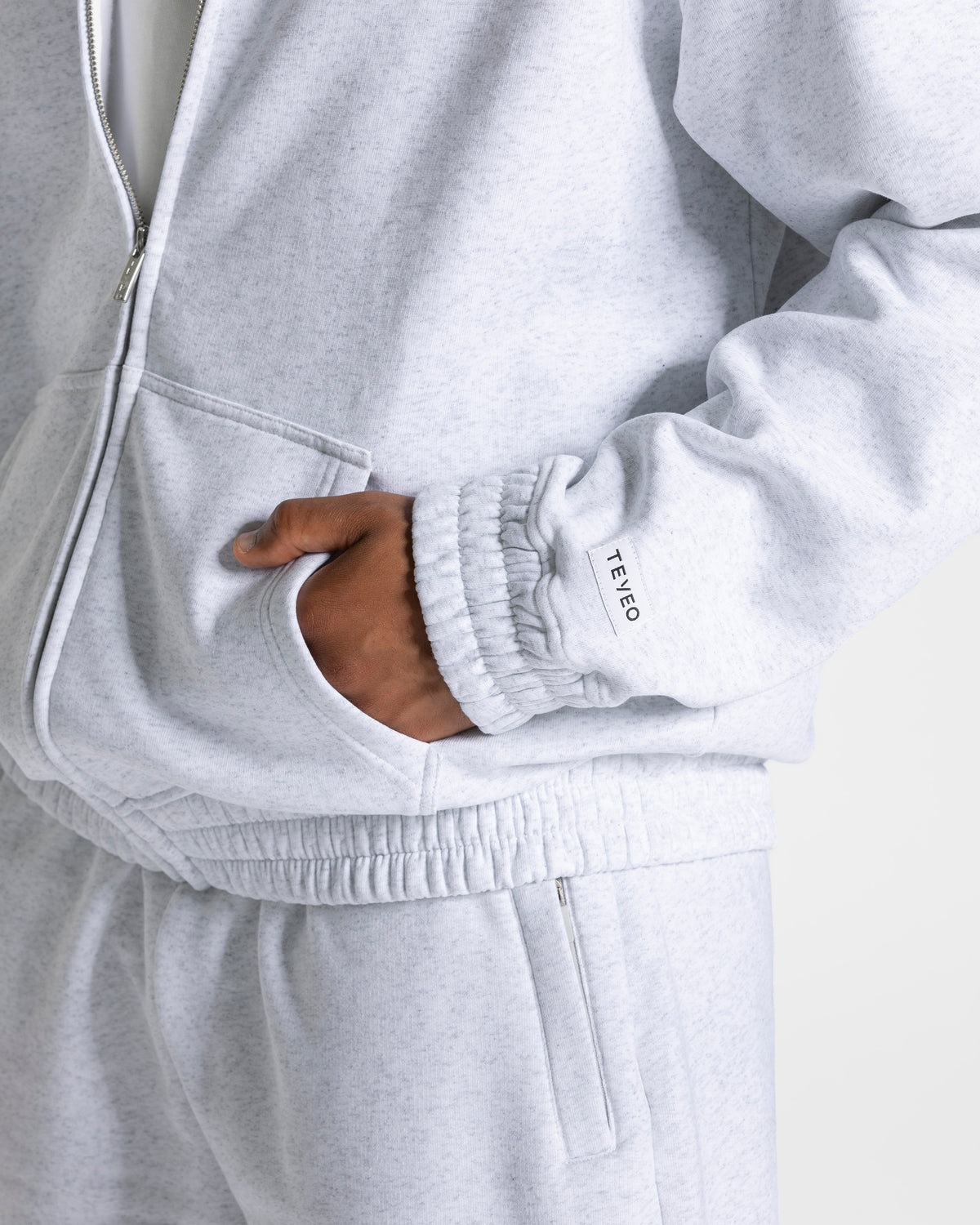 Anniversary Oversized Zip Jacket “Light Grey”