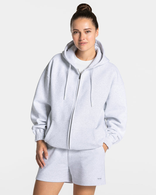 Anniversary Oversized Zip Jacket “Light Grey”