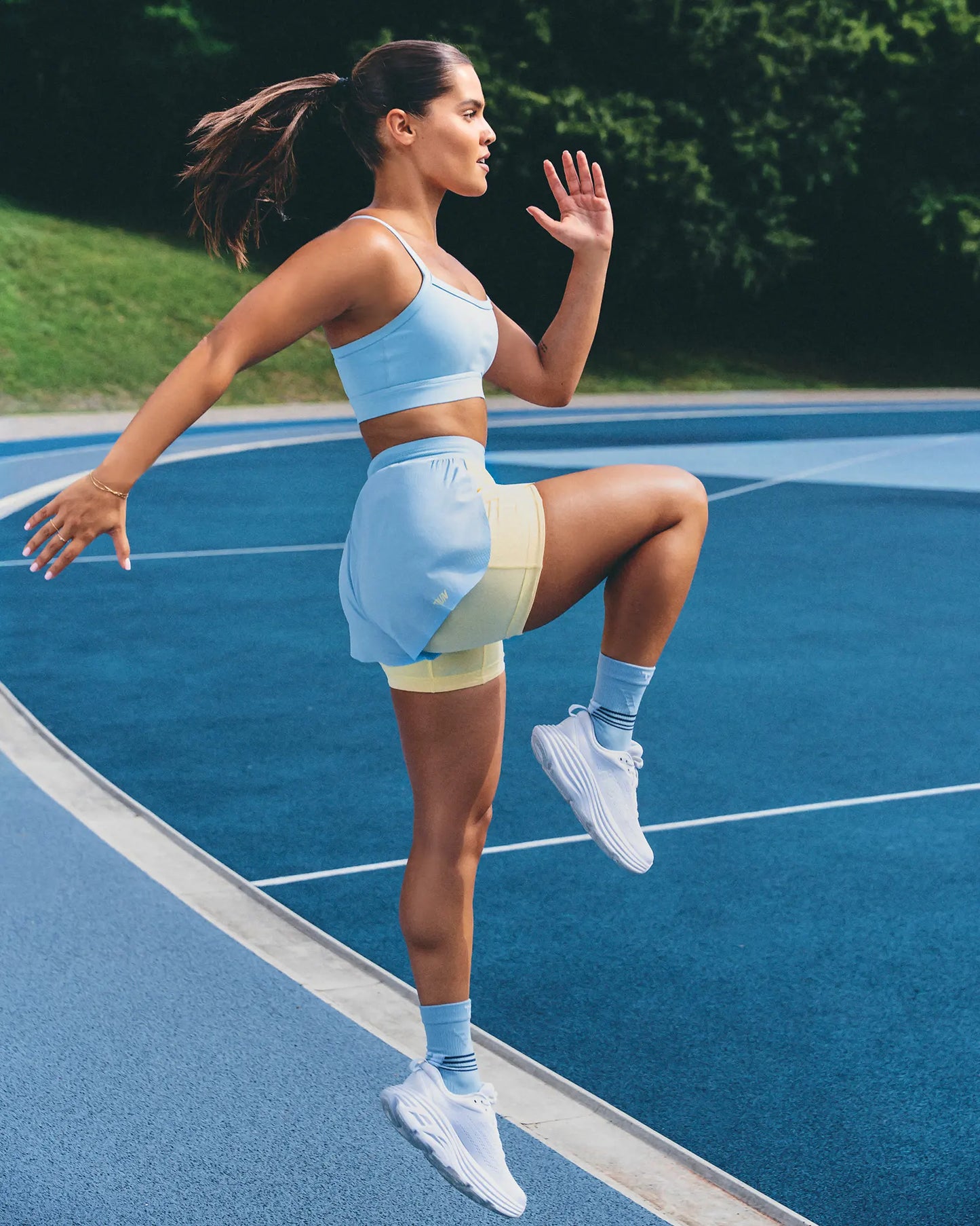 RUN 2in1 Shorts 5 Inch ‘Ice Blue / Butter Yellow’