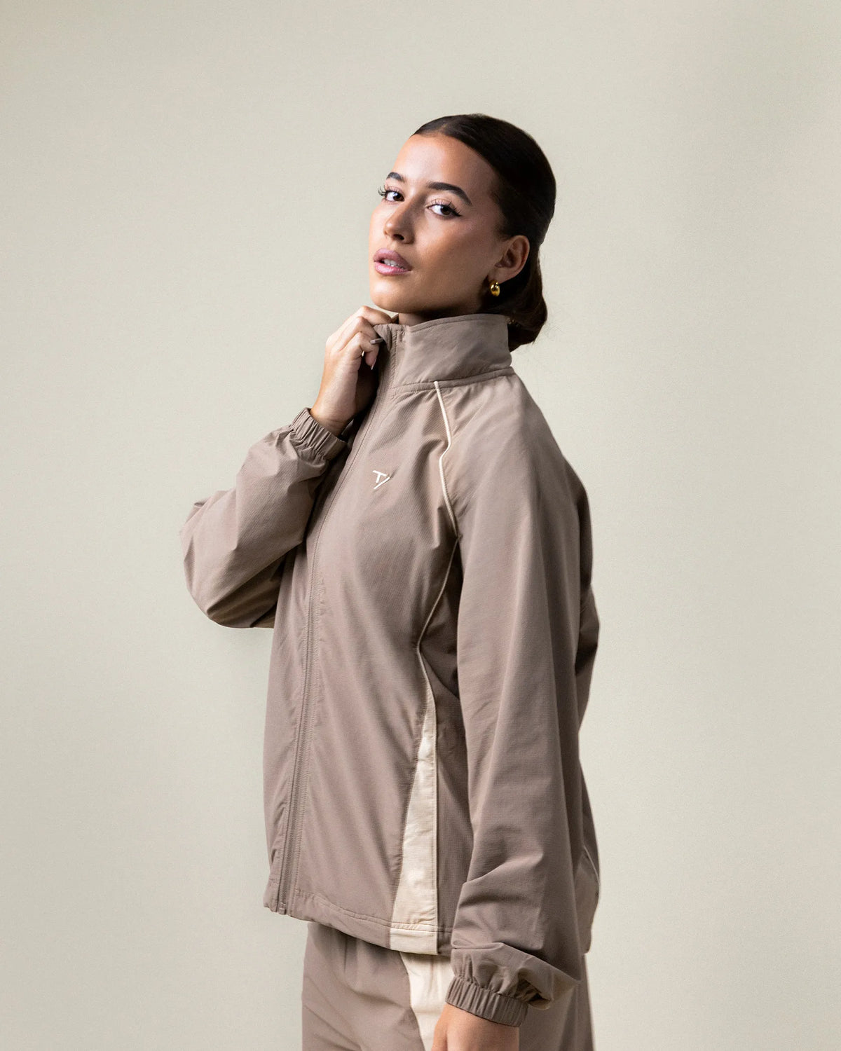 Giacca con zip Track “Hazelnut”