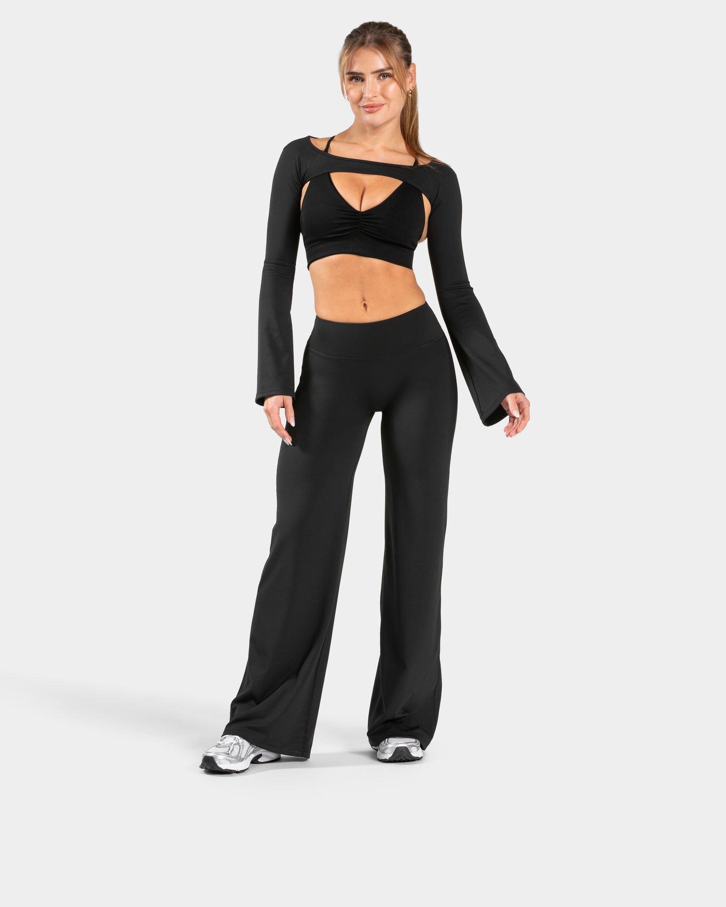 Pantaloni Scrunch Straight Leg Charming Pro "Nero"