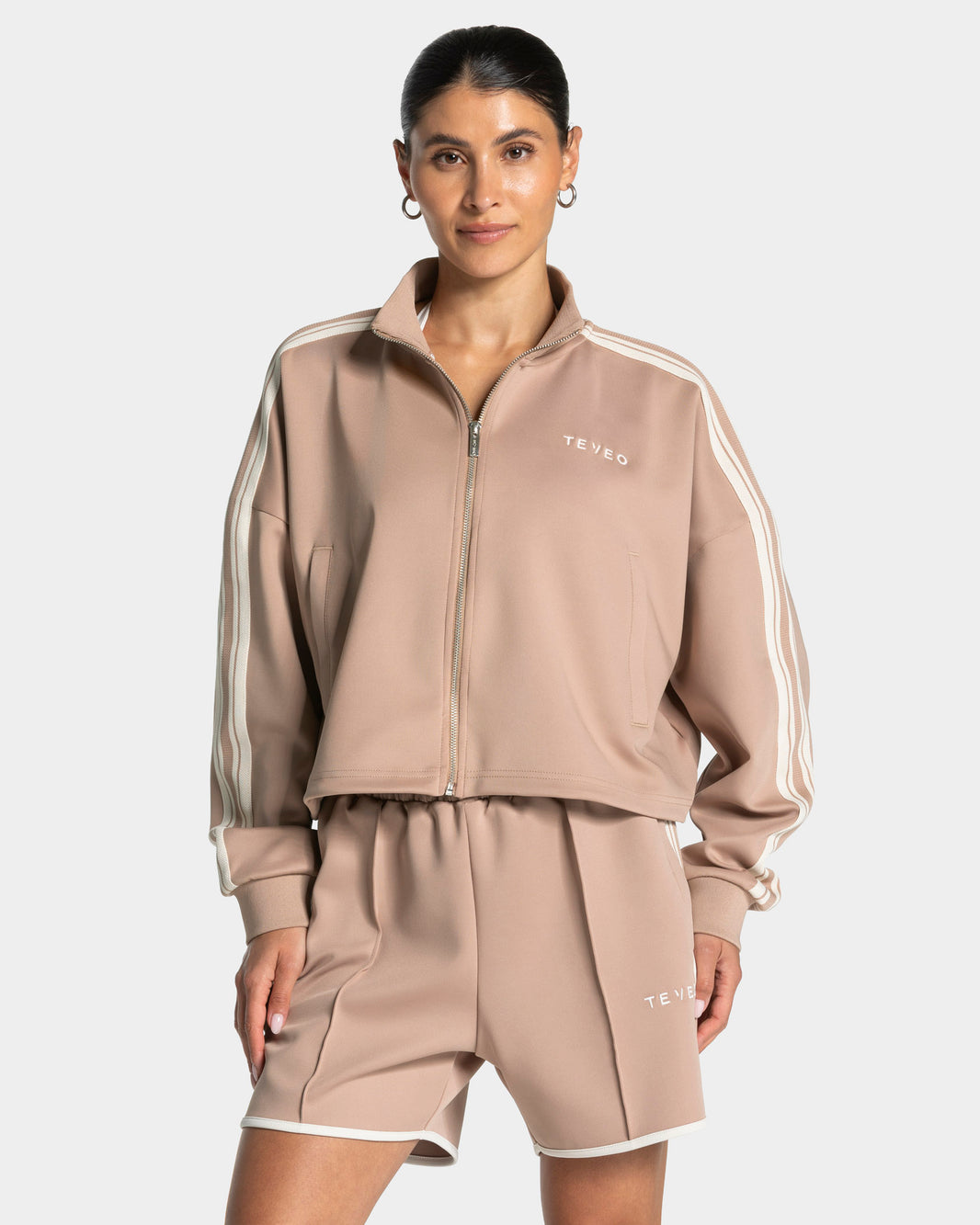 Chaqueta con cremallera Club Cropped «beige»