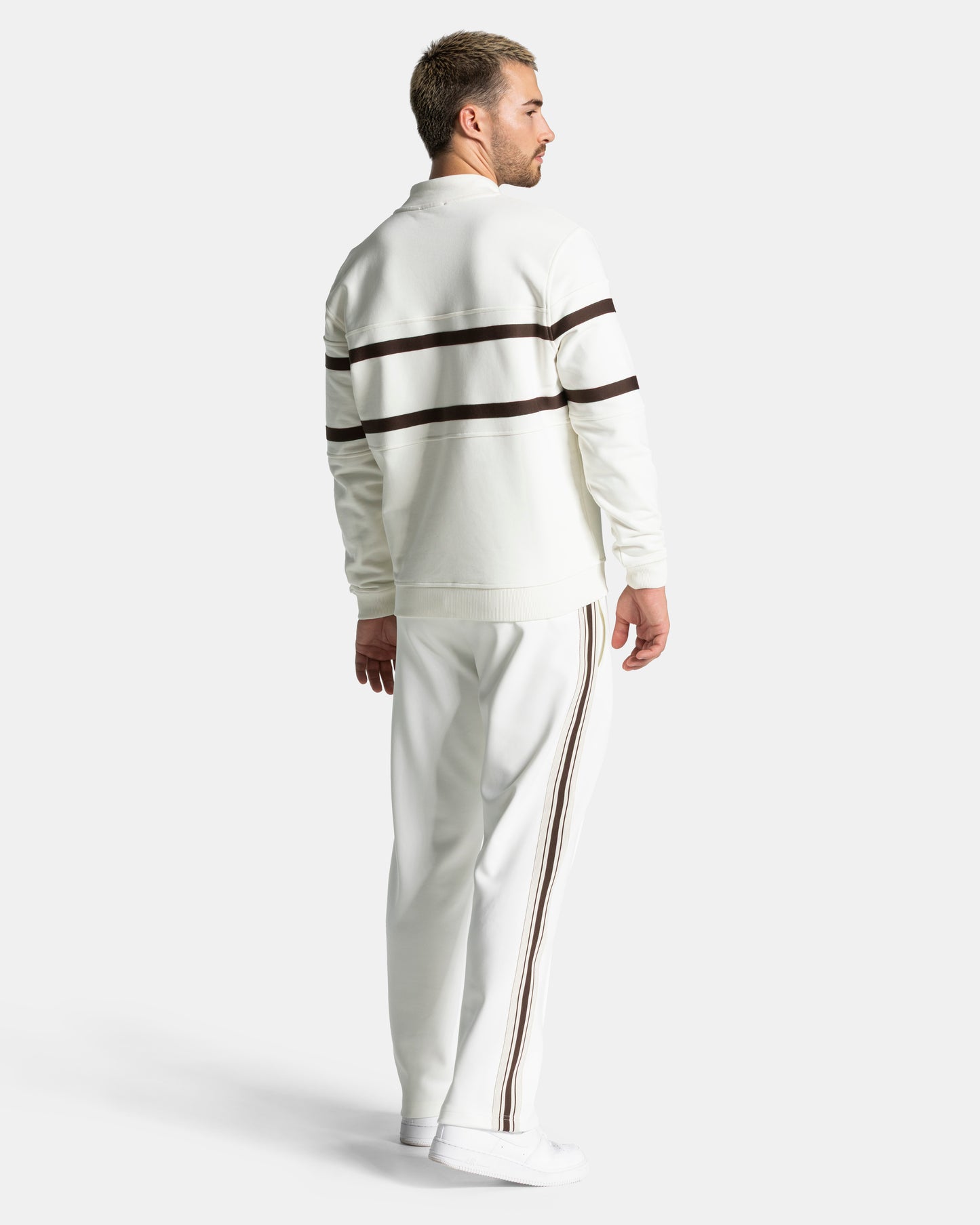 Club Half Zip Sweater ‘Off White – Espresso’