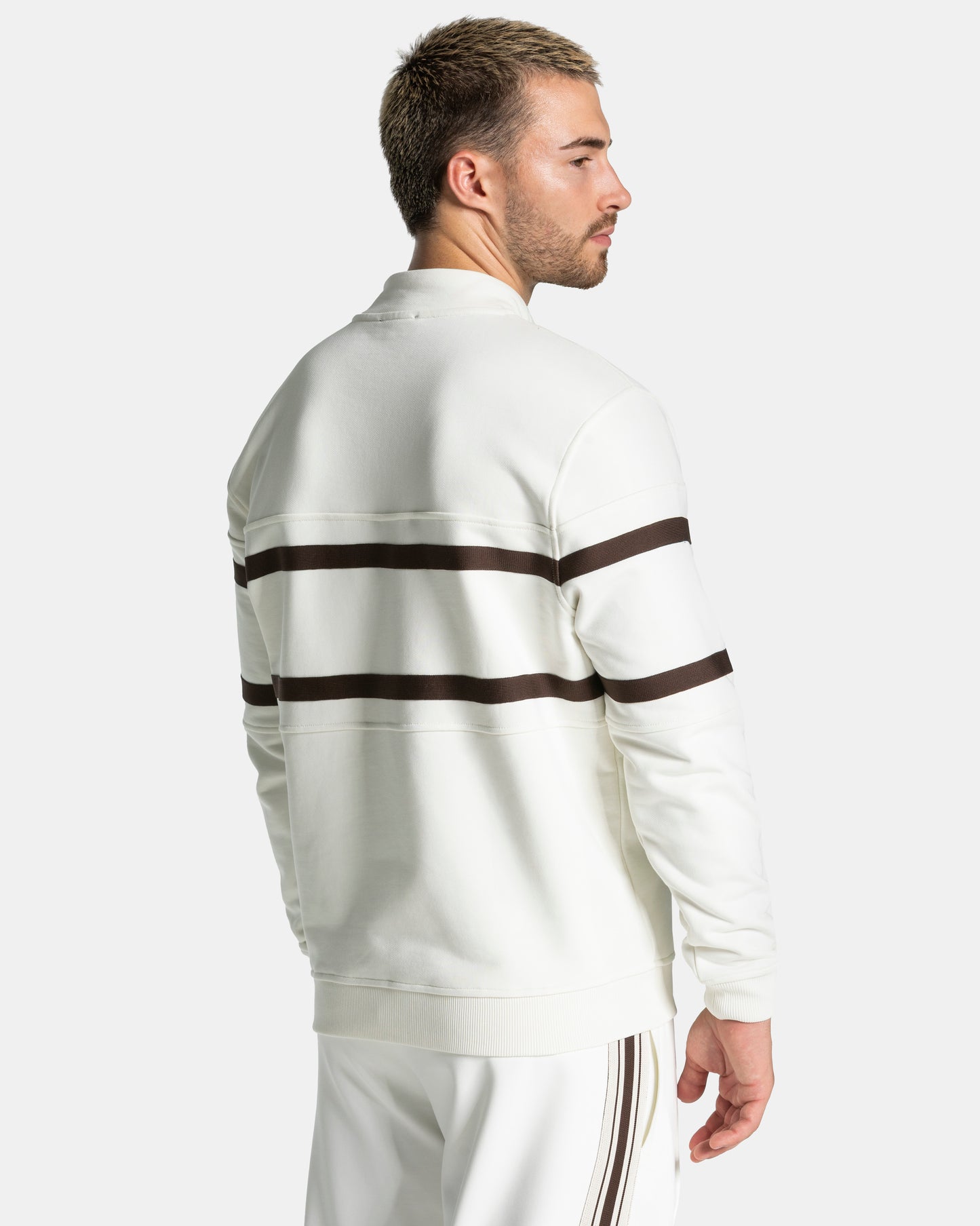 Sudadera Club Half Zip «blanco roto - Espresso»