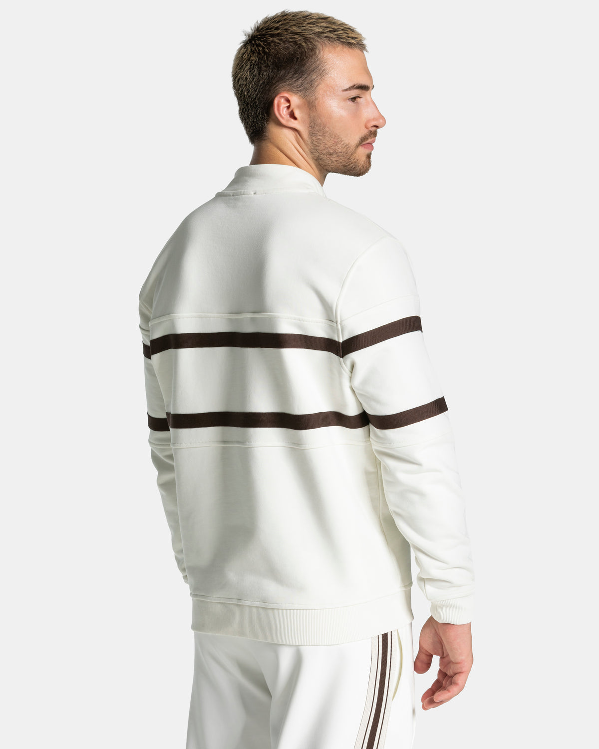 Sudadera Club Half Zip «blanco roto - Espresso»