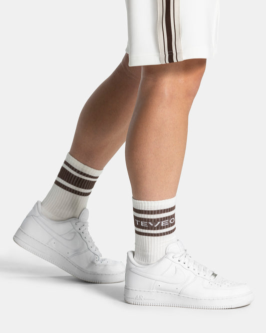 Club Socks (2-pack) ‘Off White – Espresso’