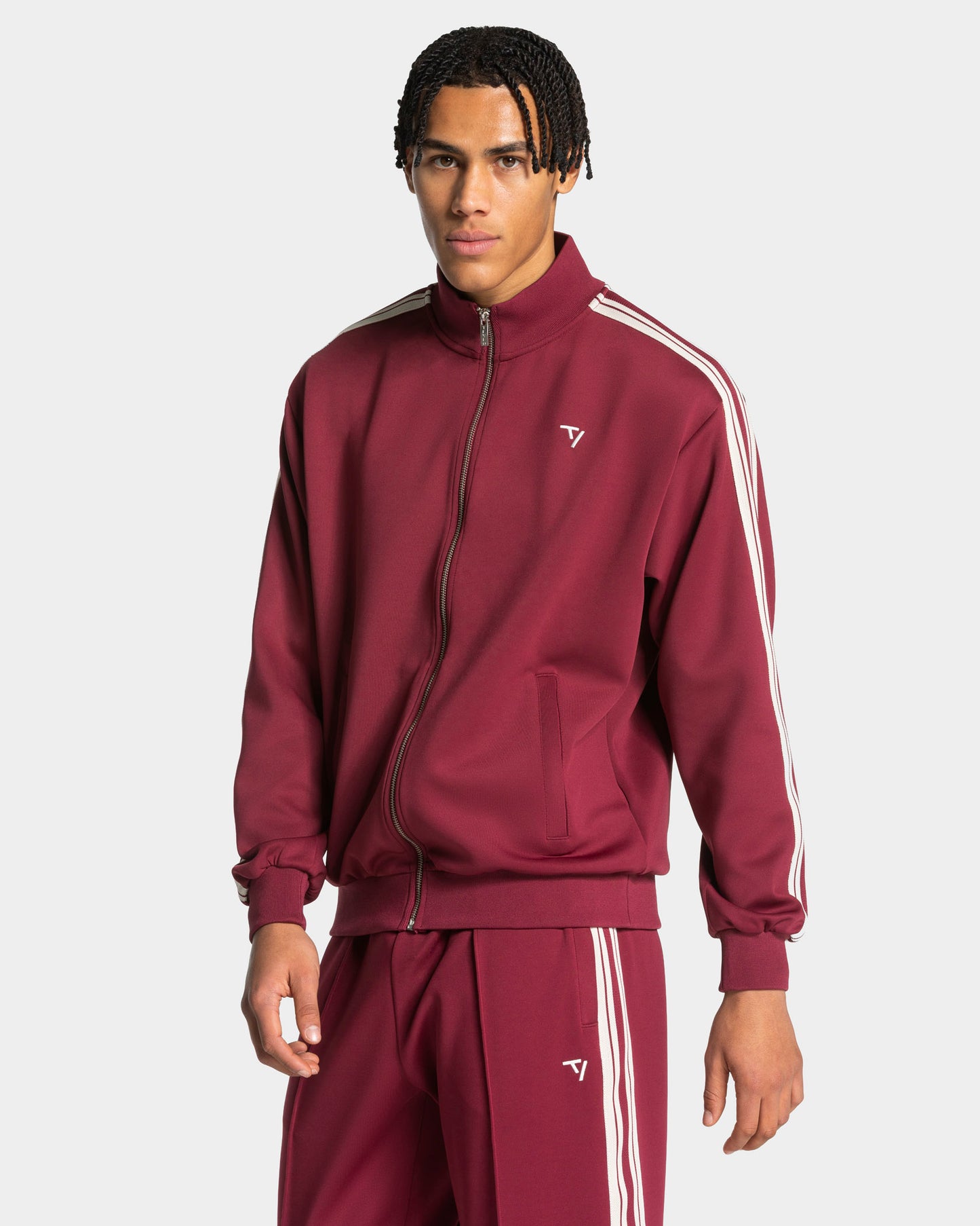 Club Zip Jacke "Weinrot"