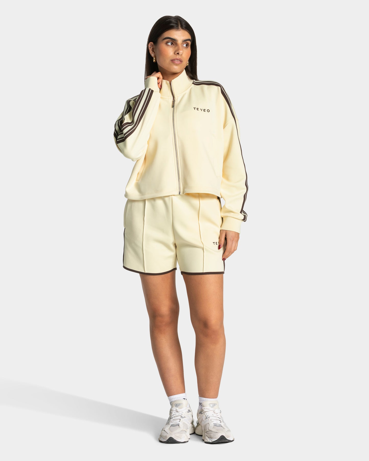 Club Cropped Zip Jacke "Butter Yellow"