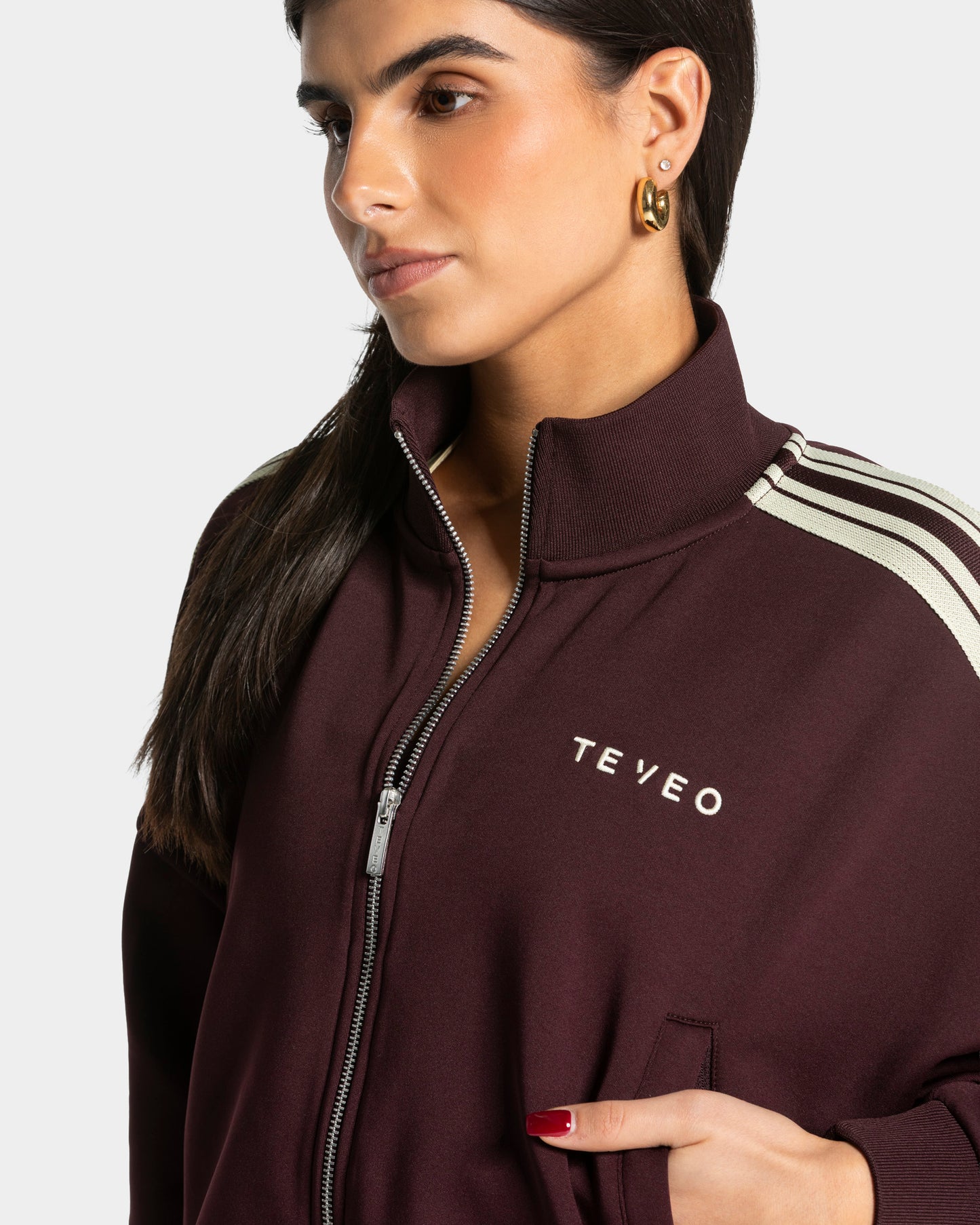 Club Cropped Zip Jacket ‘Merlot’