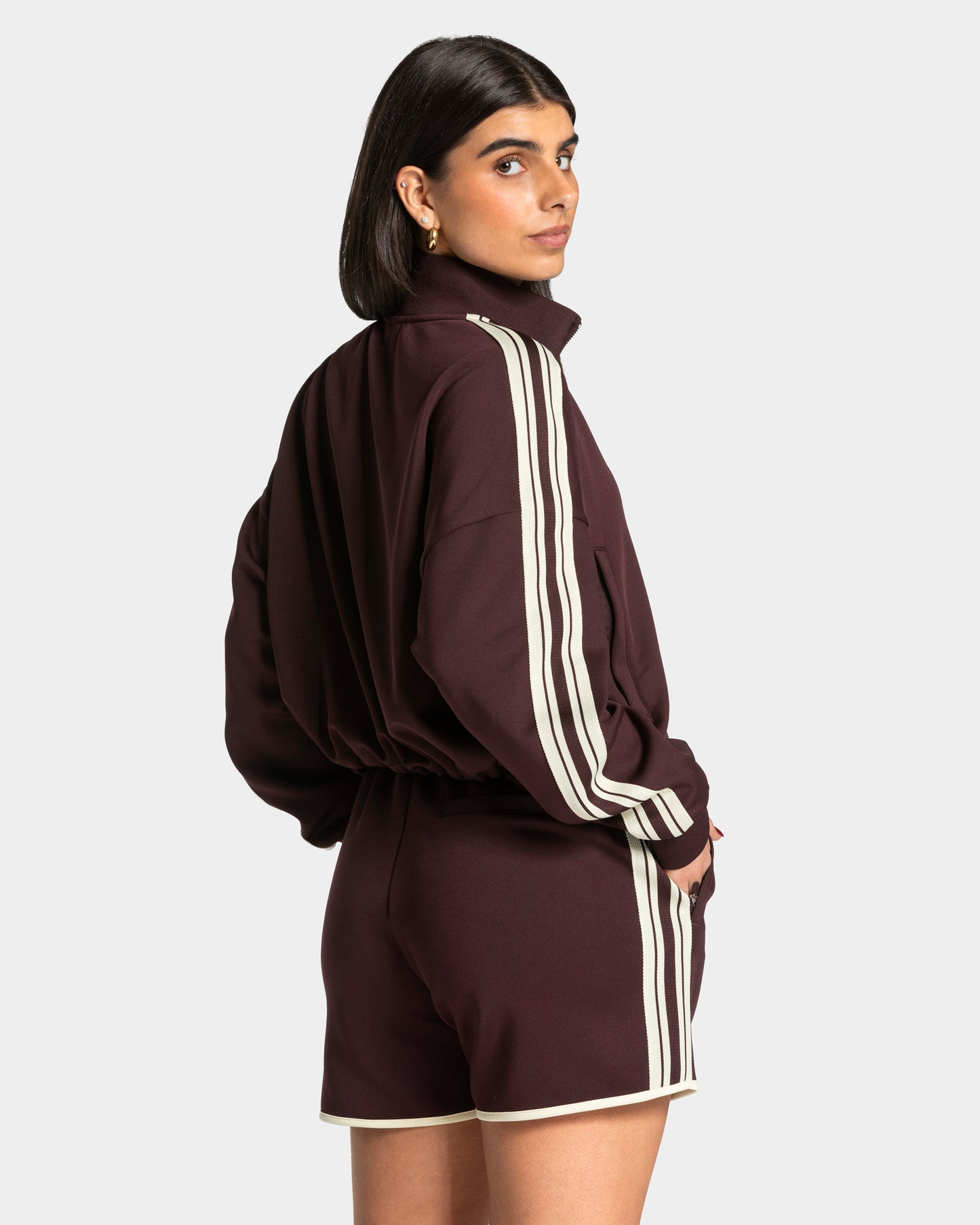 Club Cropped Zip Jacket ‘Merlot’