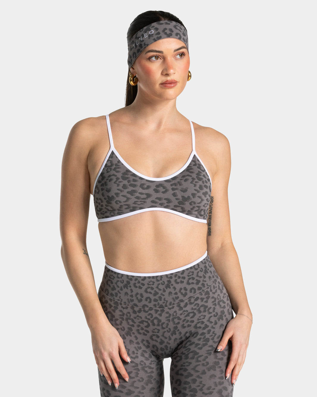 Reggiseno Contrastline “Stampa leopardata Grafite"