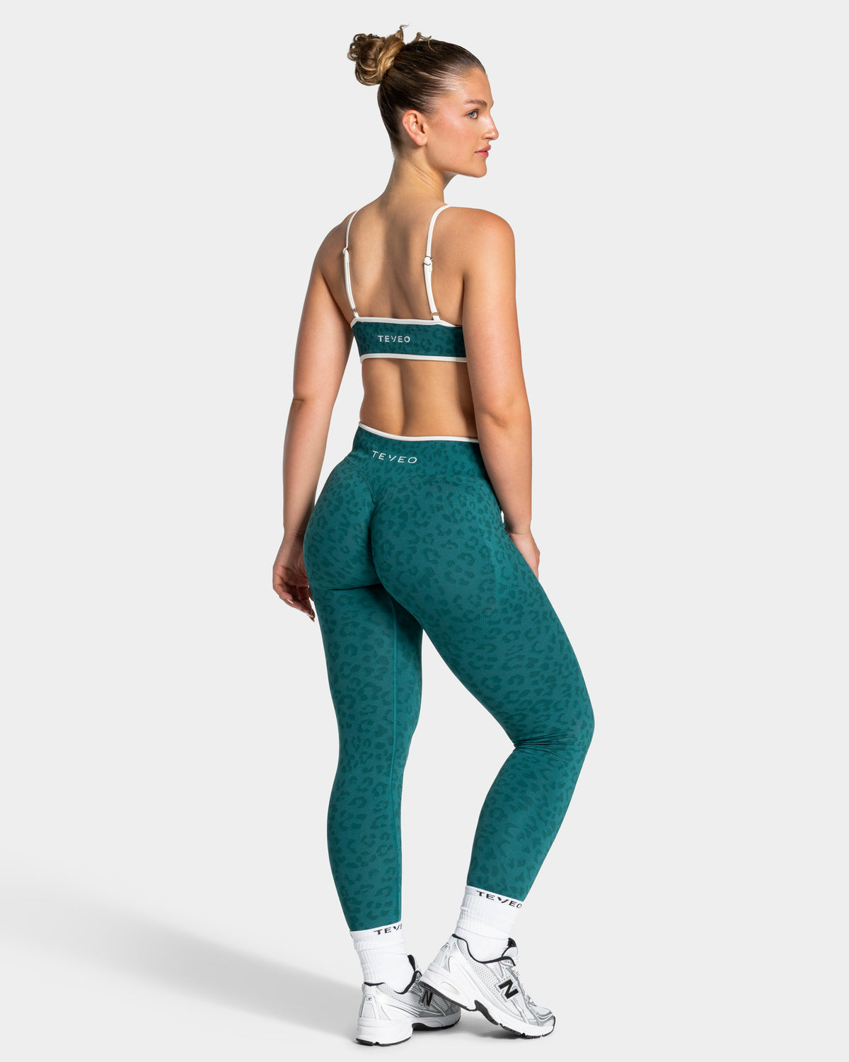 Contrastline Sculpt Scrunch Leggings ‘Petrol Leopard’