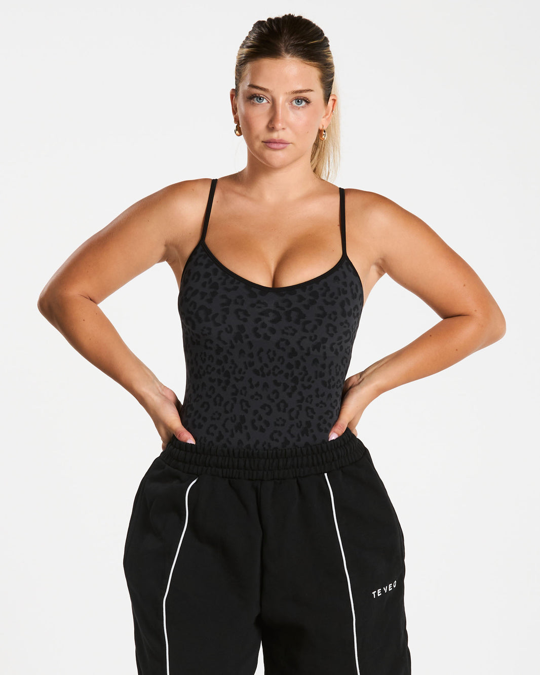Contrastline Bodysuit ‘Black Leopard’