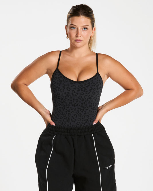 Contrastline Bodysuit ‘Black Leopard’
