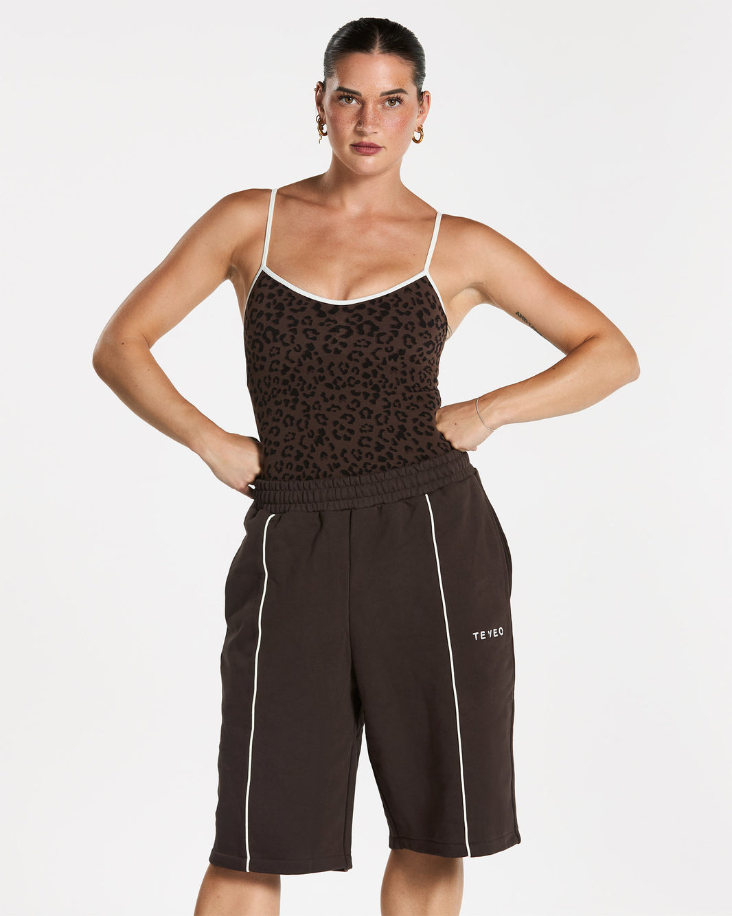 Contrastline Bodysuit ‘Espresso Leopard’