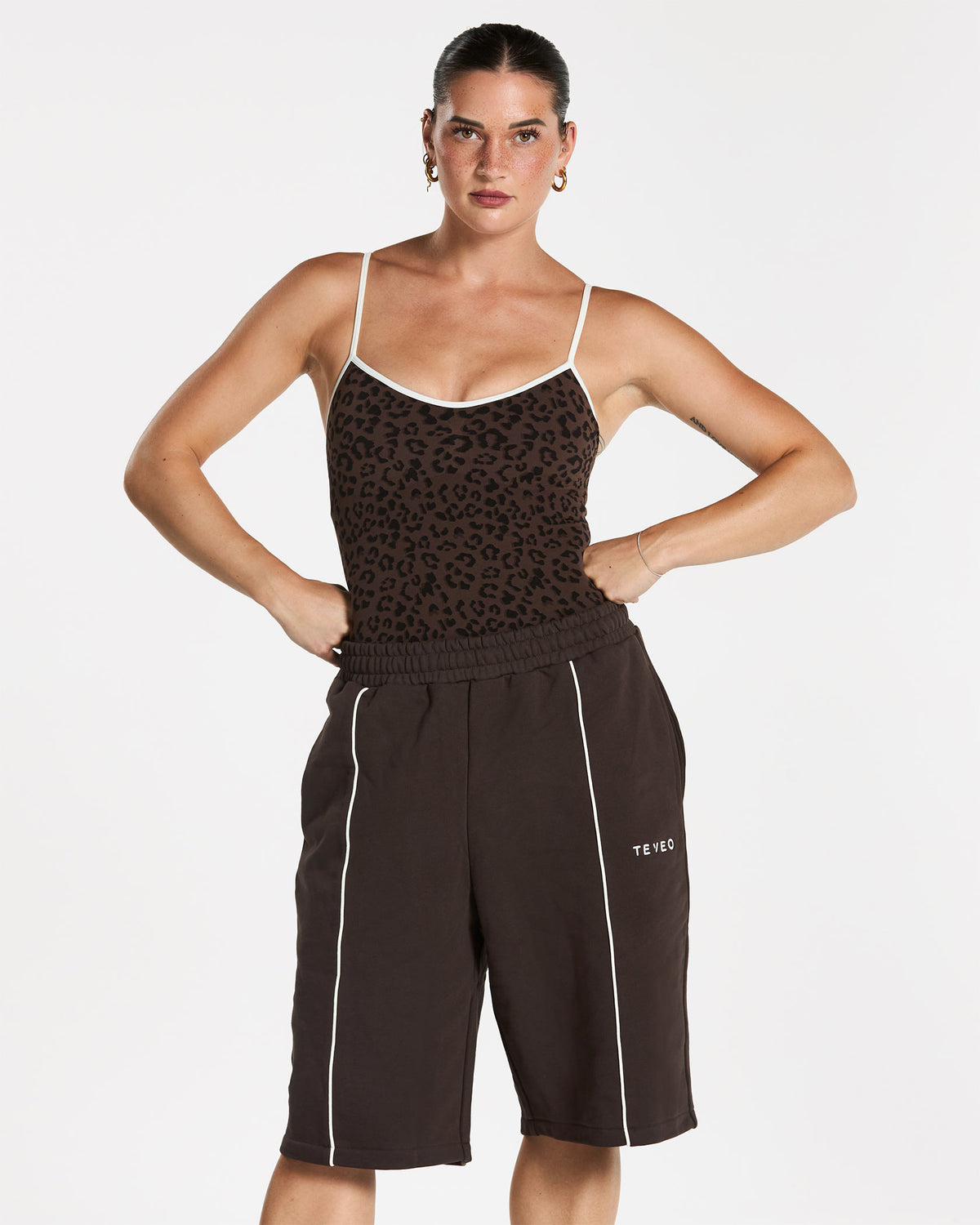 Contrastline Bodysuit ‘Espresso Leopard’