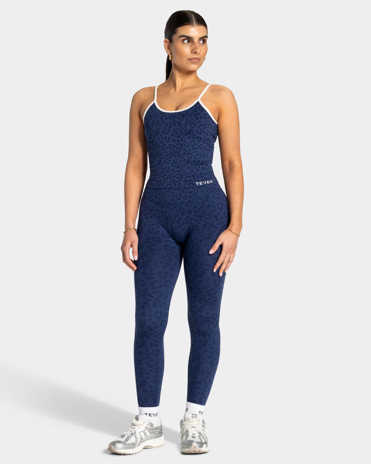 Contrastline Cami Top ‘Dark Blue Leopard’