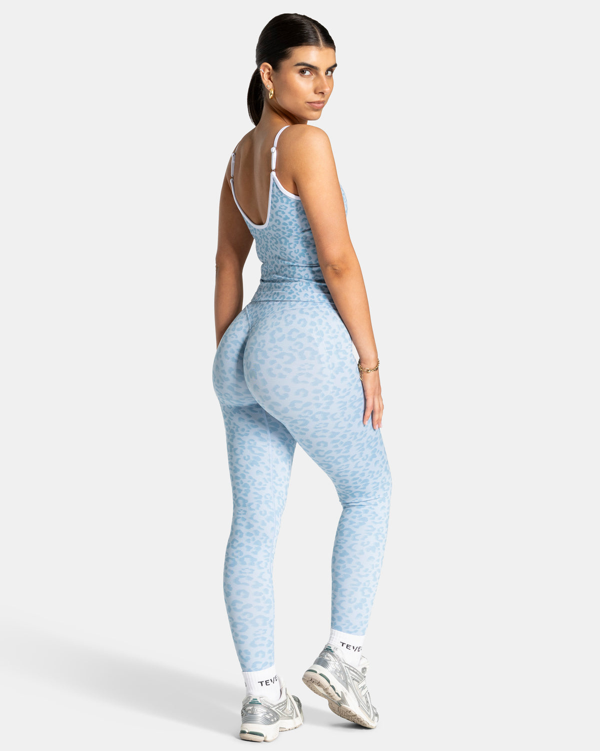 Contrastline Cami Top ‘Baby Blue Leopard’