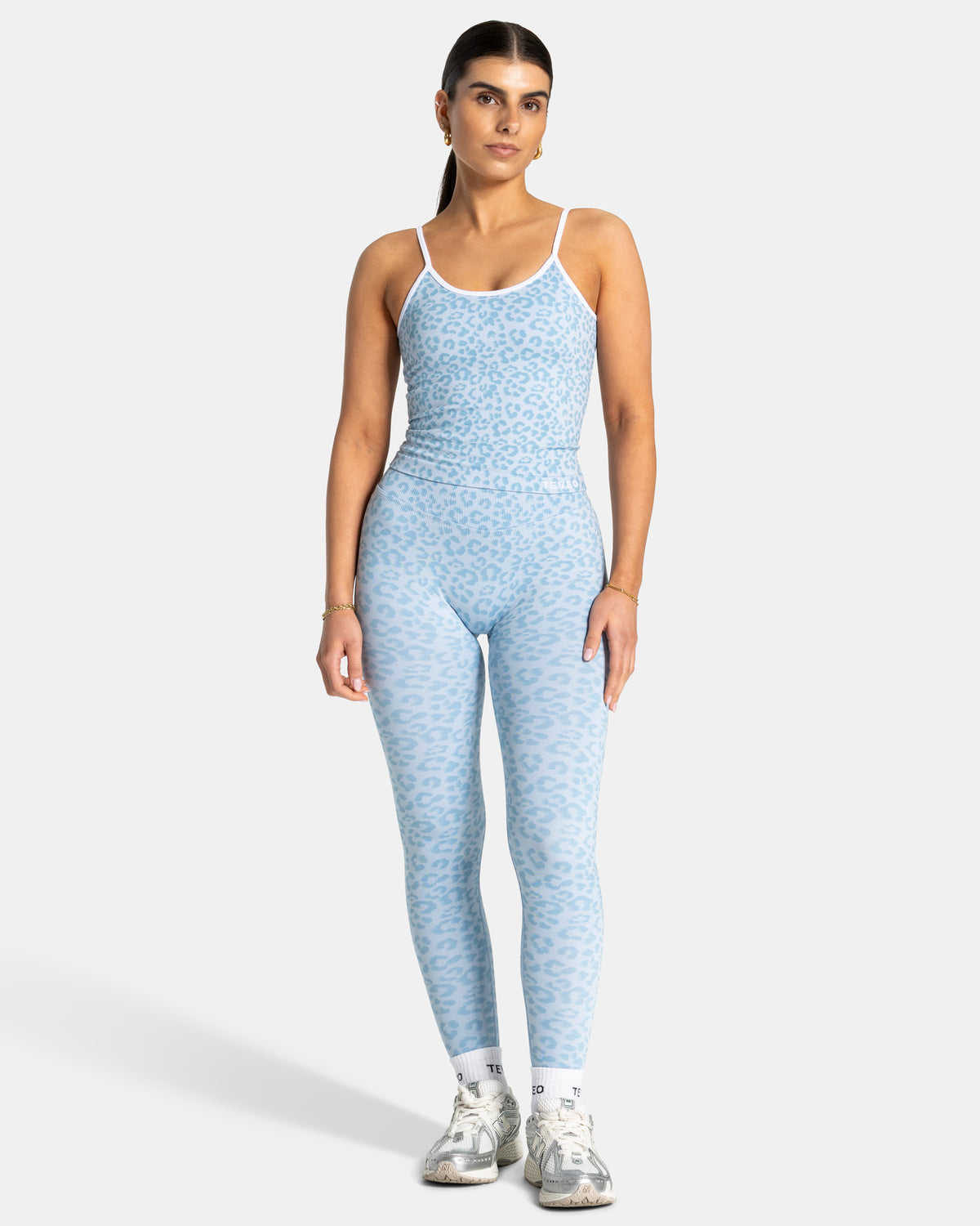 Contrastline Cami Top ‘Baby Blue Leopard’