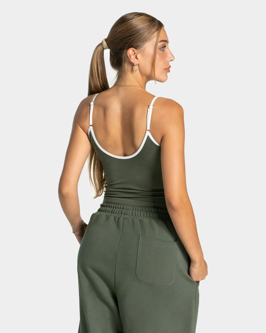 Contrastline Cami Top ‘Khaki’