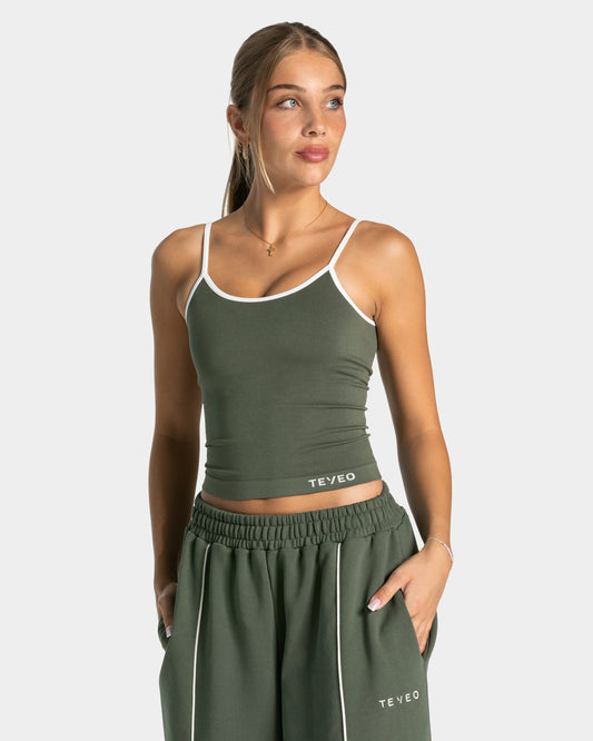 Contrastline Cami Top ‘Khaki’