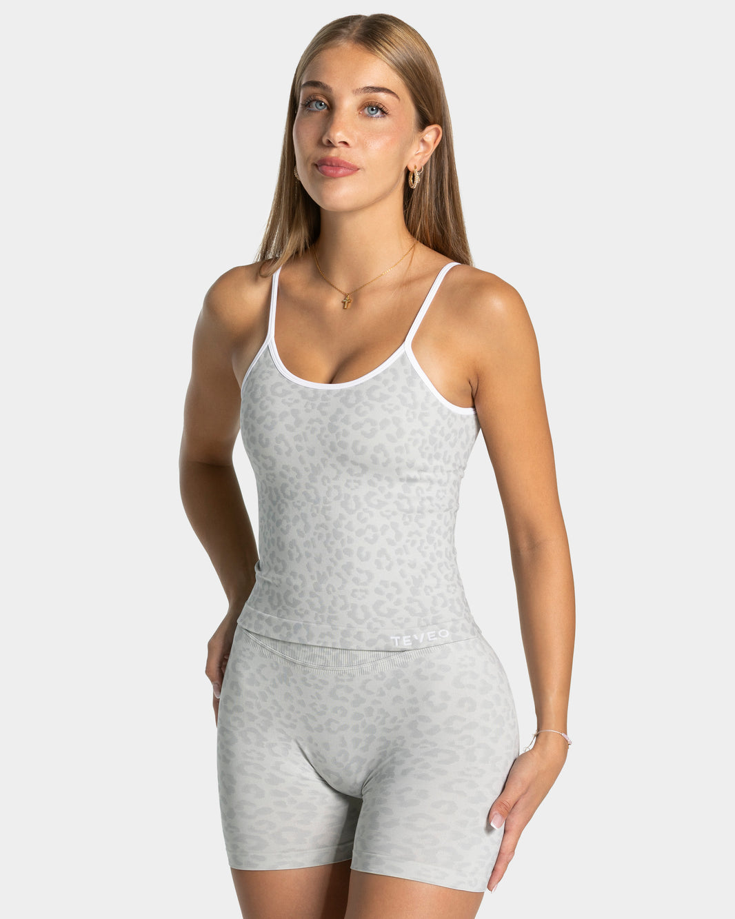 Contrastline Cami Top ‘Light Grey Leopard’