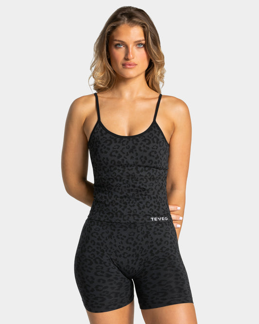 Contrastline Cami Top ‘Black Leopard’