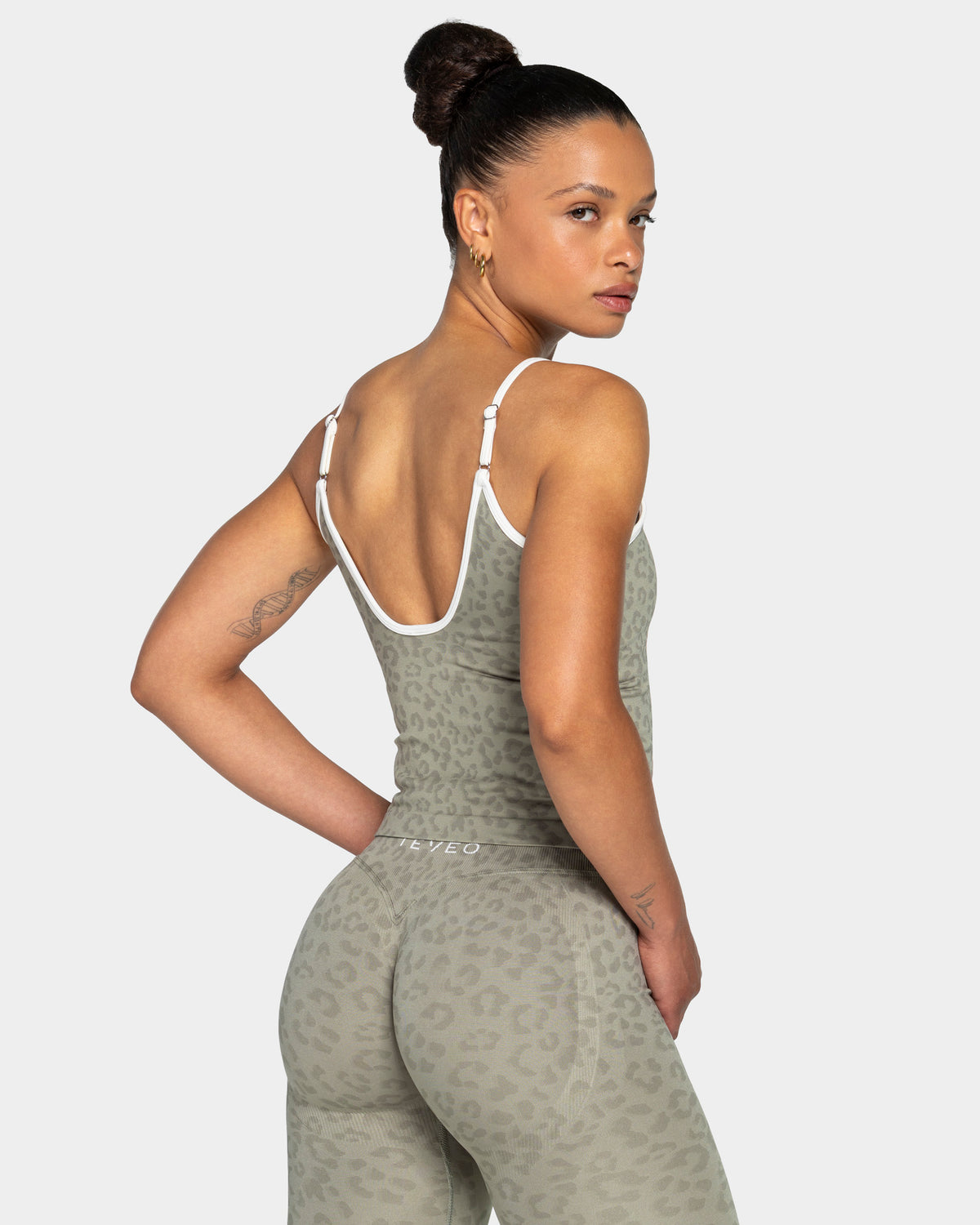 Contrastline Cami Top ‘Khaki Leopard’