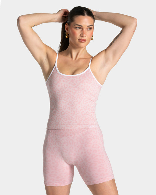 Contrastline Cami Top ‘Light Pink Leopard Print’