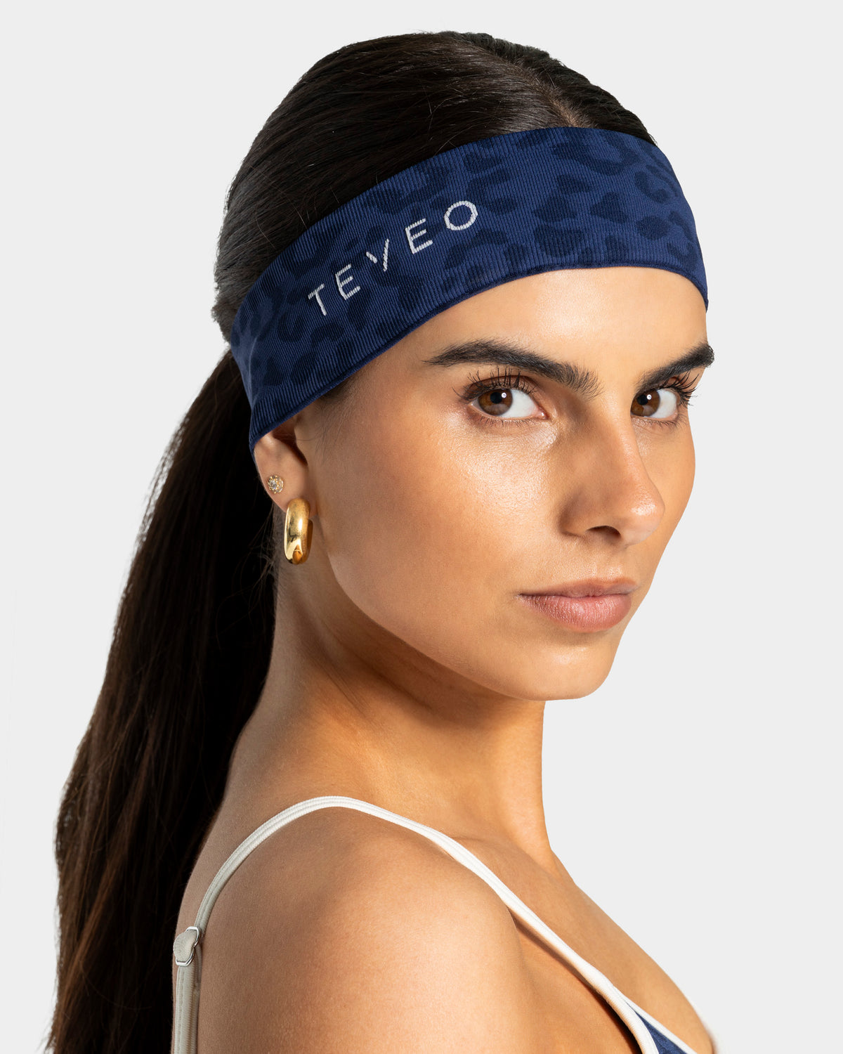 Contrastline Headband ‘Dark Blue Leopard’