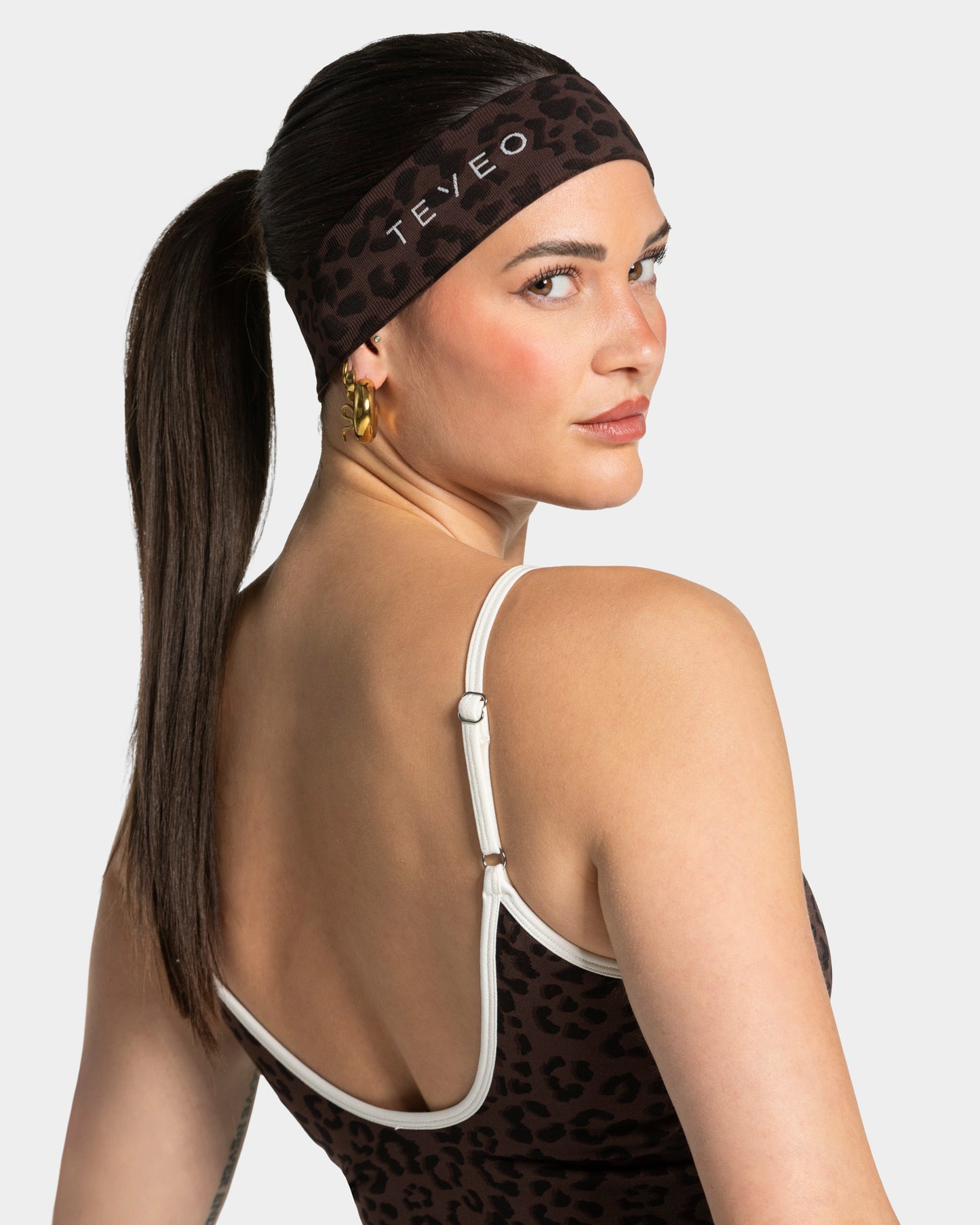 Contrastline Headband ‘Espresso Leopard Print’