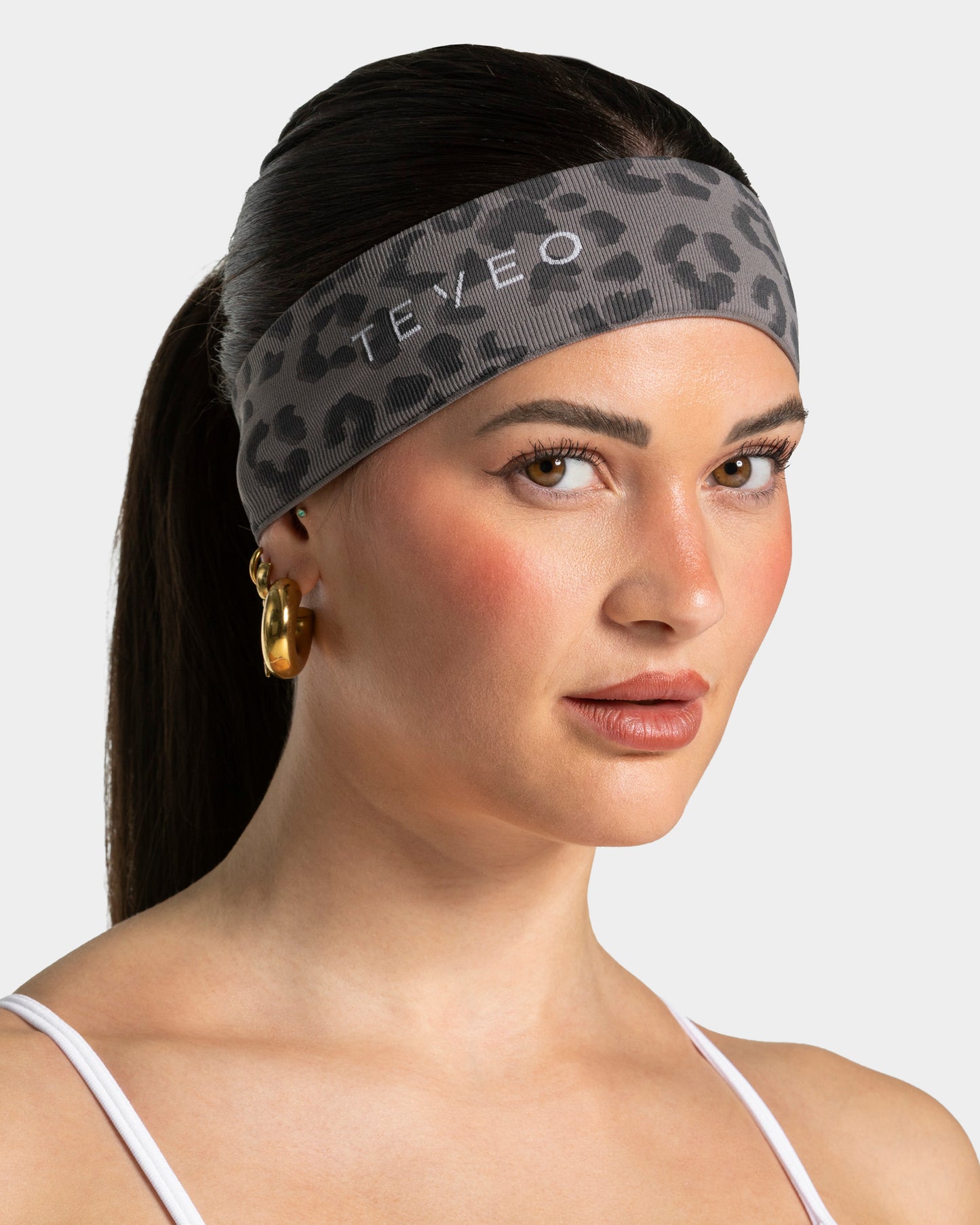 Contrastline Headband ‘Graphite Leopard’
