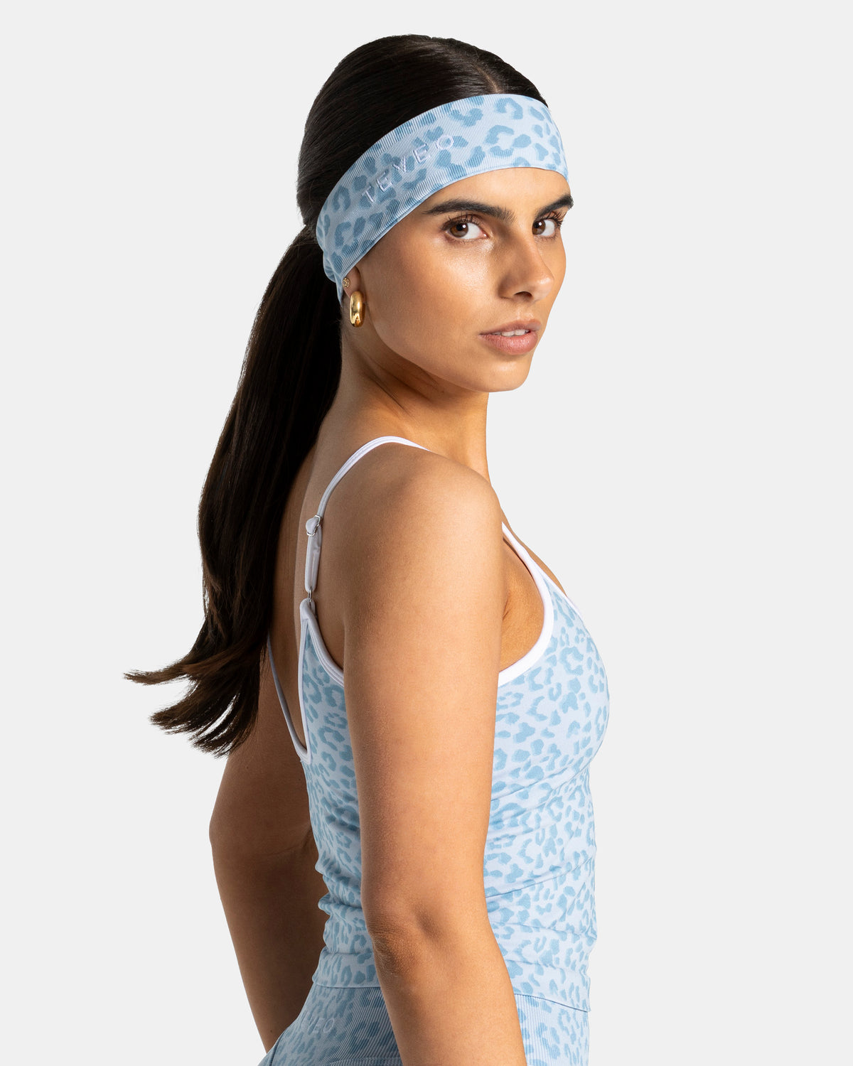 Contrastline Headband ‘Baby Blue Leopard’