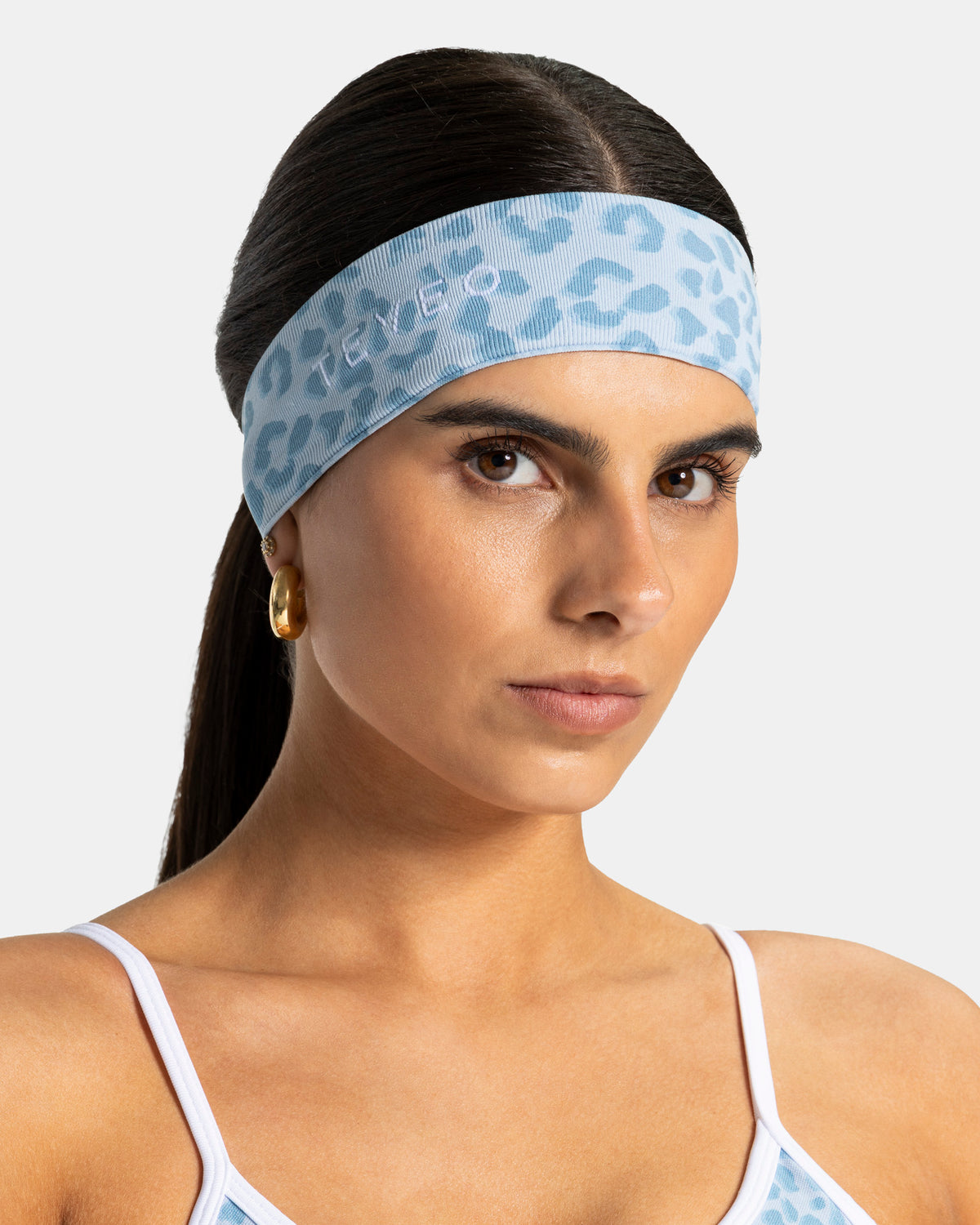 Contrastline Headband ‘Baby Blue Leopard’